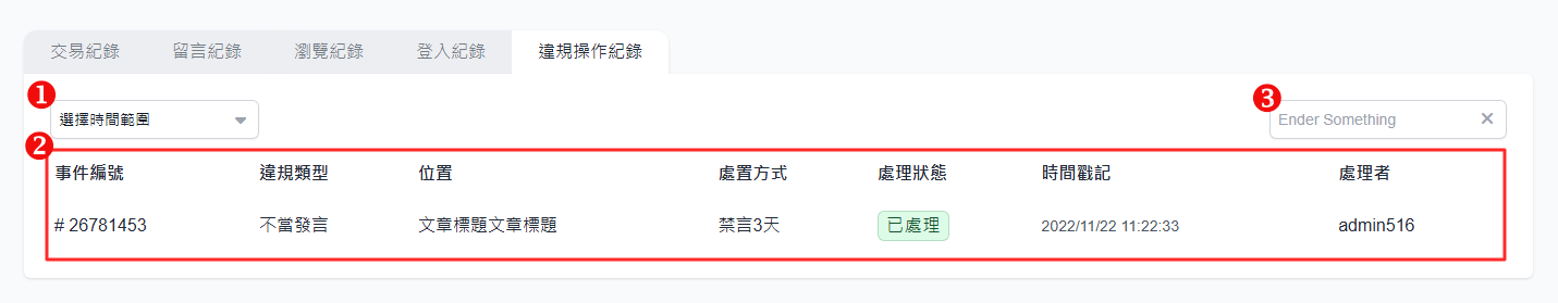 违规操作纪录